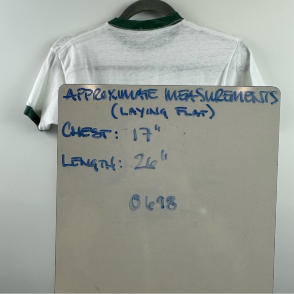 Vintage Meadowlands Ringer Tee T-Shirt Medium Green White - Picture 7 of 7